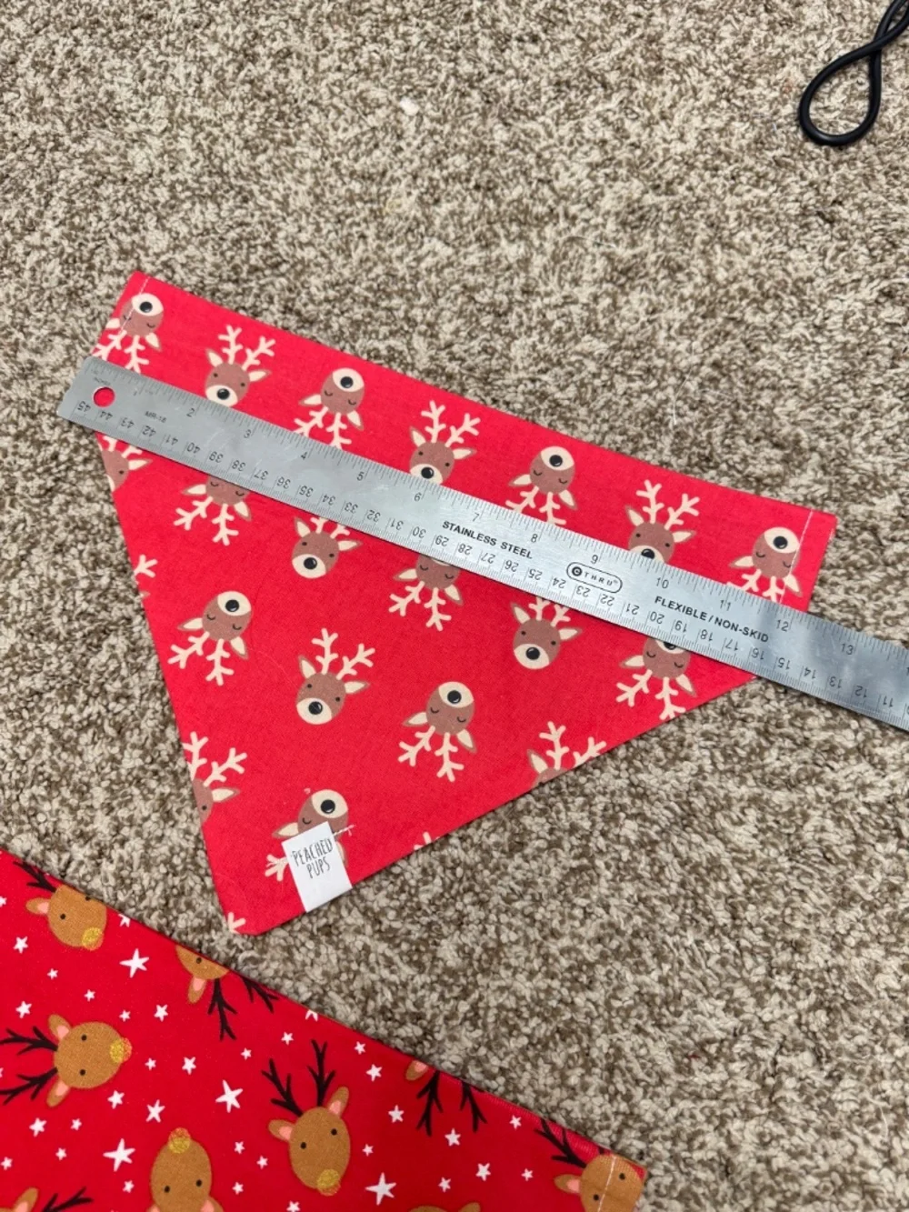 Christmas Reindeer Dog Bandanas - 2 Pack Over the collar bandanas
